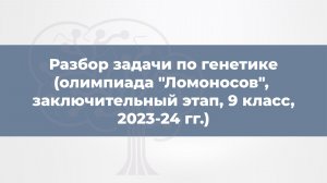 Разбор олимпиадной задачи по генетике (Ломоносов, заключительный этап, 9 класс, 2023-24 гг.)