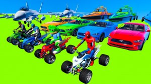 Мультики про машинки и мотоциклы. Мультфильм для детей. Мультик про человека-паука и супергероев.