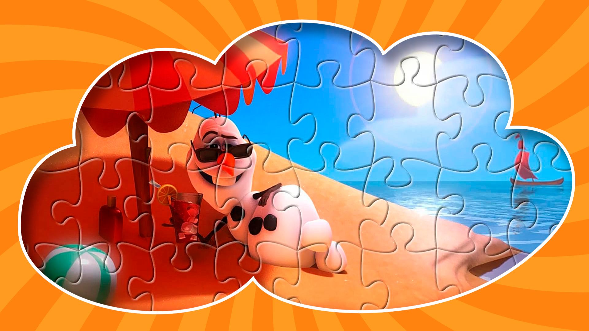 ⭐ХОЛОДНОЕ СЕРДЦЕ Олаф на пляже - собираем пазлы⭐KIDS ZONE PARTY