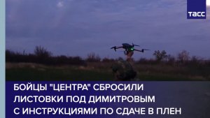 Бойцы "Центра" сбросили листовки под Димитровым с инструкциями по сдаче в плен