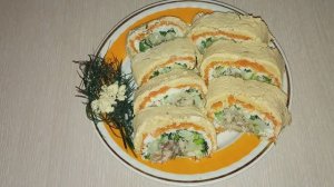 Салат Мимоза в рулете