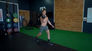 Приседания с одной гирей на плече в сплит позиции / Single Arm KB Rack Split Squats