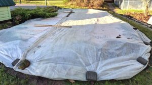 Укрытие на зиму большого пруда с рыбами