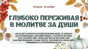 Глубоко переживая в молитве за души