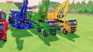 МУЛЬТИКИ ПРО МАШИНКИ. АВТОВОЗ ПЕРЕВОЗИТ ЭКСКАВАТОР И БЕТОНОМЕШАЛКУ В ГАРАЖ.