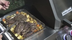 ЖАРКОЕ ИЗ ТОЛСТОГО КРАЯ ГОВЯДИНЫ НА КОСТИ С ОВОЩАМИ!) В ГАЗОВОМ ГРИЛЕ PRIMELINER!)