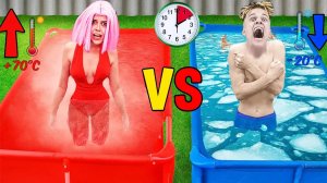 МЫ ПРОВЕЛИ 2 ЧАСА в ХОЛОДНЫЙ vs ГОРЯЧИЙ БАССЕЙН !!!