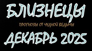Близнецы. Декабрь 2025. Прогноз-гороскоп