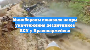 Минобороны показало кадры уничтожения десантников ВСУ у Красноармейска