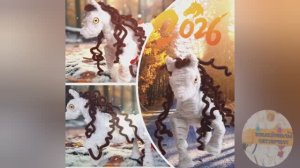 Лошадка - символ 2026 года, из синельной проволоки