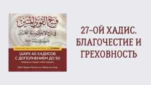 28. 27-ой хадис. Благочестие и греховность. Шарх 40 хадисов. Сирадж Абу Тальха