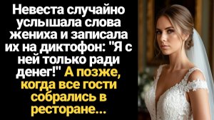 ИСТОРИЯ ИЗ ЖИЗНИ/Я с ней только ради денег,- услышала невеста случайно слова жениха