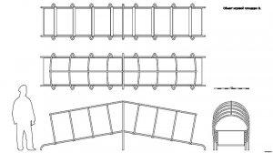 Объект игровой площадки D. Чертёж.  Playground object D. Drawings.