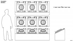 Палубный люк L (световой ). Чертёж. Deck hatch L3. Drawings.