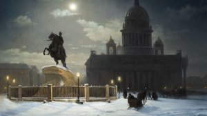 Копия картины Вид памятника Петру I на Сенатской площади в СПб