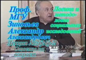 А.А.Зиновьев - Логика и методология социальных исследований Лекция 7(21)-2, 27.03.2003