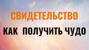 Чудо, свидетельство, принять чудо
