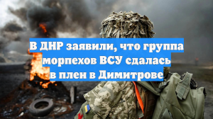 В ДНР заявили, что группа морпехов ВСУ сдалась в плен в Димитрове