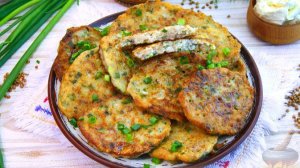 Новая версия любимого блюда. ОЛАДЬИ ИЗ ГРЕЧКИ, С ЗЕЛЁНЫМ ЛУКОМ