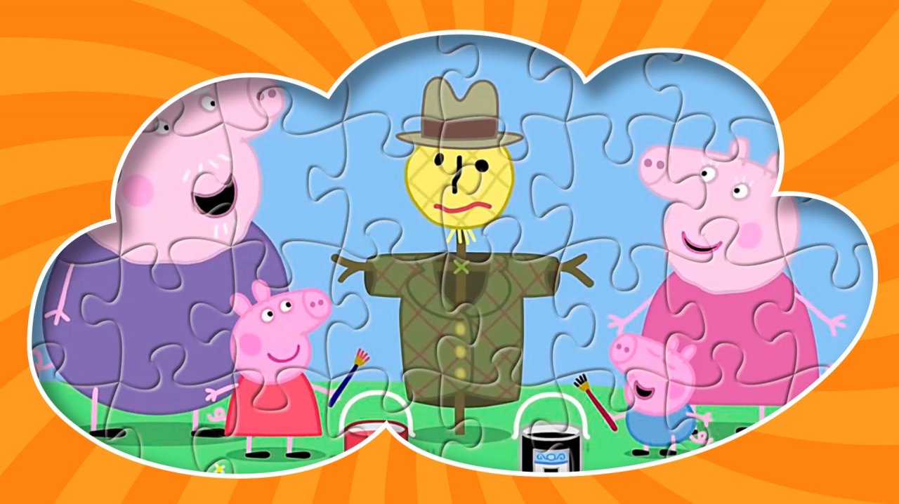 ⭐СВИНКА ПЕППА пугало - собираем пазлы⭐KIDS ZONE PARTY