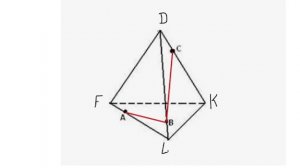 Сечение тетраэдра по трем точкам подробно. Пример 3.