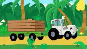 Синий трактор по полям, синий трактор едет к нам. 
песенки для детей