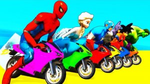 Мультики про мотоциклы. Приключение супергероев. Мультик про человека-паука. Мультфильм для детей.