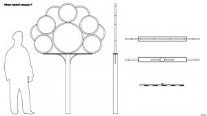 Объект игровой площадки С. Чертёж. Playground object C. Drawings.