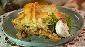 Пирог с грибами сделаем сами. МАНИТАРОПИТА