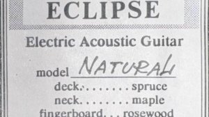 Гитара ECLIPSE NATURAL Applause - ОК ( гр. ЧиЖ )