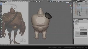 Лепка в blender по референсу - робот шериф #1