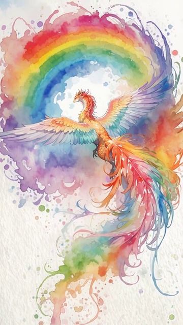 Акварельный феникс