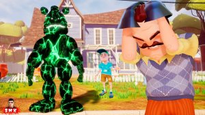 ШОУ ПРИВЕТ СОСЕД!ХЭЛЛОУИНСКИЙ ФРЕДБЕР ИЗ ФНАФ!ИГРА HELLO NEIGHBOR ПРОХОЖДЕНИЕ МОДА FREDBEAR RUNAWAY!