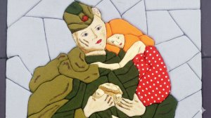 Солдат со спасенной девочкой на руках. Международный фестиваль искусств НА ОЛИМПЕ