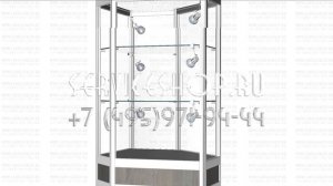 Угловой стеклянный прилавок из алюминиевого профиля