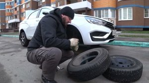 Зимняя резина и новые ветровики на новую Лада Веста с вариатором.