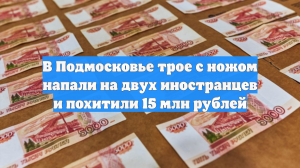 В Подмосковье трое с ножом напали на двух иностранцев и похитили 15 млн рублей