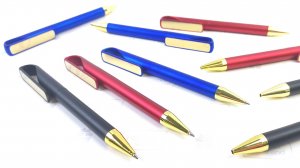 Цветные ручки с золотистыми элементами GLOSSY GOLD