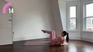 DAY 7 - 1 MONTH PILATES PLAN   20MIN toned lower ab & waist   madeleineabeid