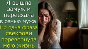 Я вышла замуж и переехала в семью мужа. Но одна фраза свекрови перевернула мою жизнь