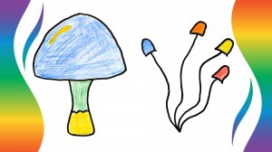 Рисуем несколько грибочков - Рисунки для детей