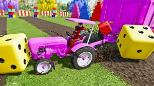 Разноцветные Трактора и Грузовики для Детей! Мультики про Машинки — Катаемся на крутых тракторах!