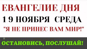 19 ноября Евангелие дня Почему Христос сказал Я пришел дать не мир, но разделение (Лк 12 49-59)