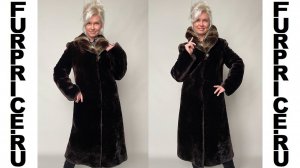 Шуба мутон тм BONITTA ворот кролик рекс цв.коричневый р.44-46 /12600/