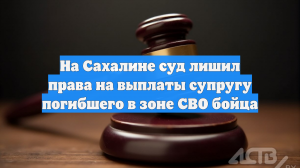 На Сахалине суд лишил права на выплаты супругу погибшего в зоне СВО бойца