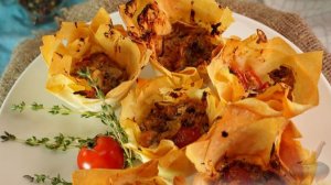 Греческие корзинки со вкусной начинкой. ЗАКУСОЧНЫЕ КОРЗИНКИ С ГРИБАМИ
