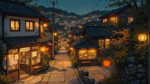 Cozy Night in Kyoto Rain Warm Lights Quiet Street Lofi Beats for Relax Focus