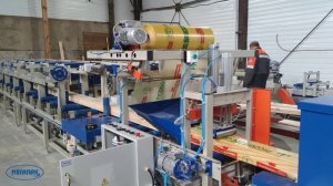 Автоматическая линия для упаковки в термоусадочную пленку пиломатериалов