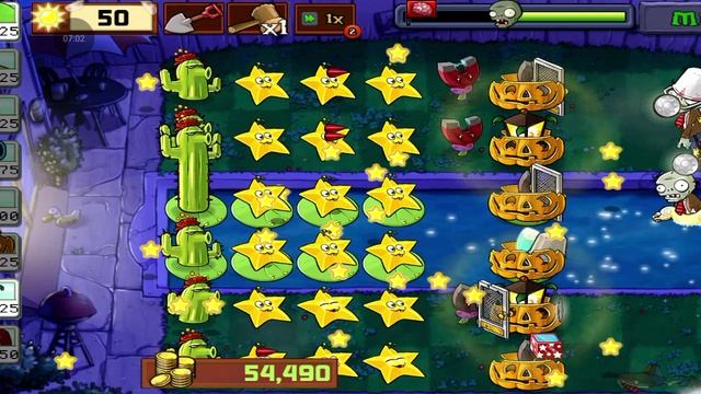 Прохожу пазл "Последний день - ночной бассейн" в PVZ 1