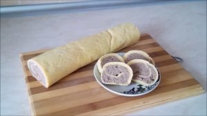 Закуски на праздничный стол. Рулет с печенью